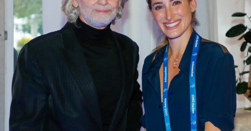 Dr. Hermann Buehlbecker (Alleininhaber Lambertz), Jessica Springsteen bei der Eröffnung CHIO