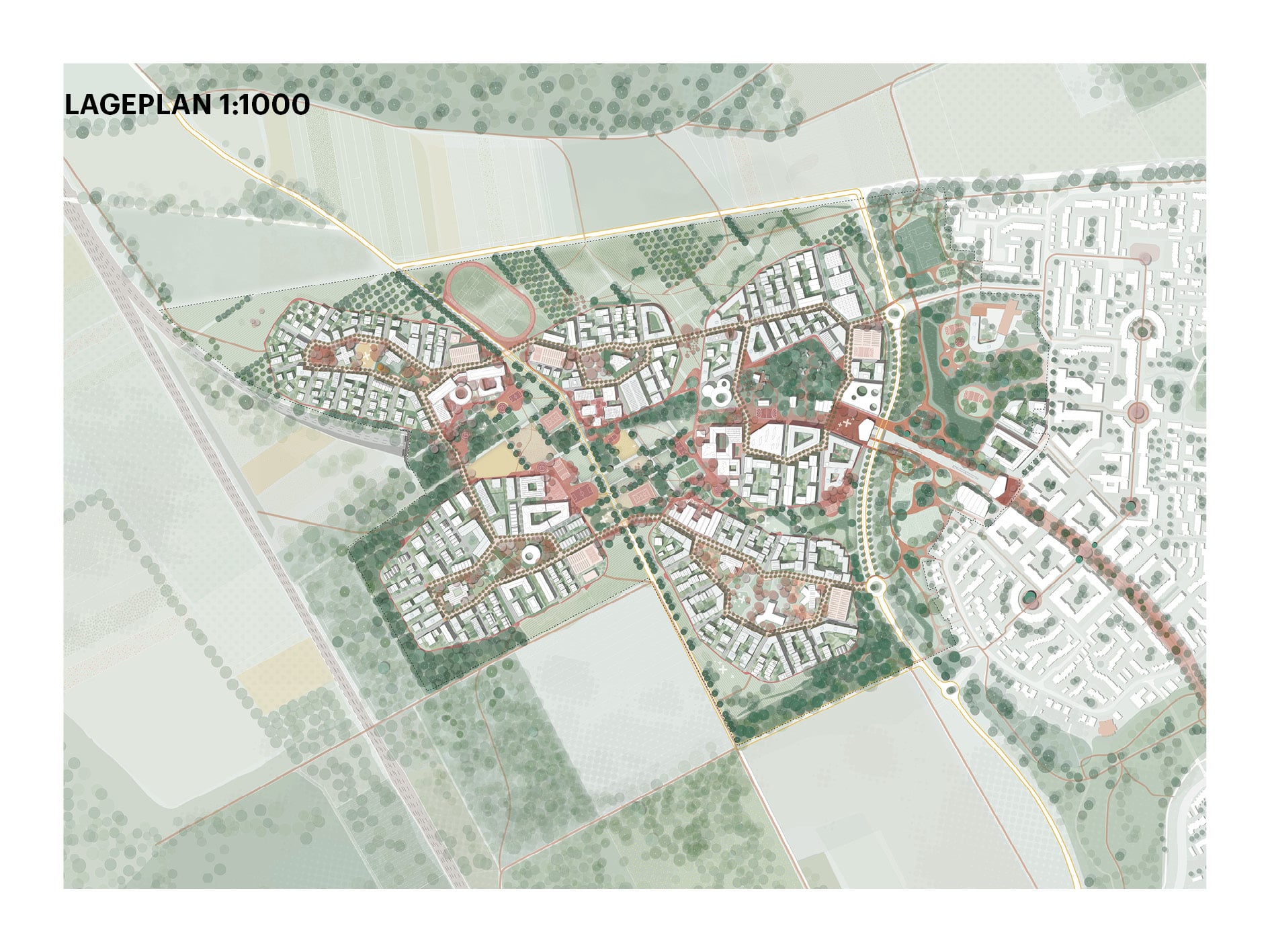 Lageplan für neuen Kölner Stadtteil Kreuzfeld 