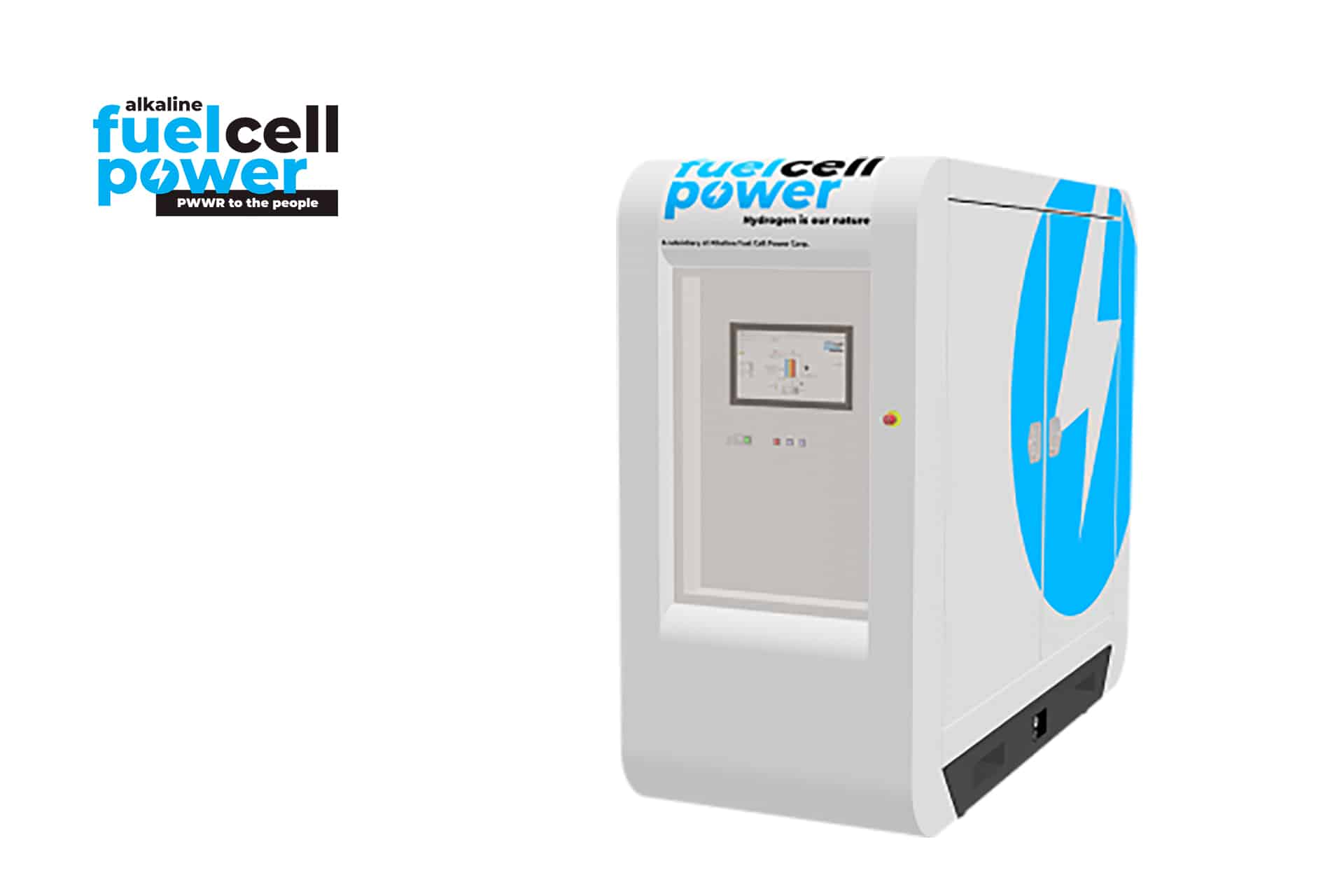 Das Foto zeigt einen 10kW Brennstoffzellen-Generator von Alkaline Fuel Cell Power