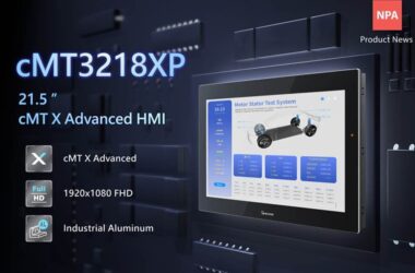 Weintek cMT3218XP 21,5" HMI aus der cMT X Advanced Serie mit Full-HD-Auflösung und Aluminiumgehäuse.