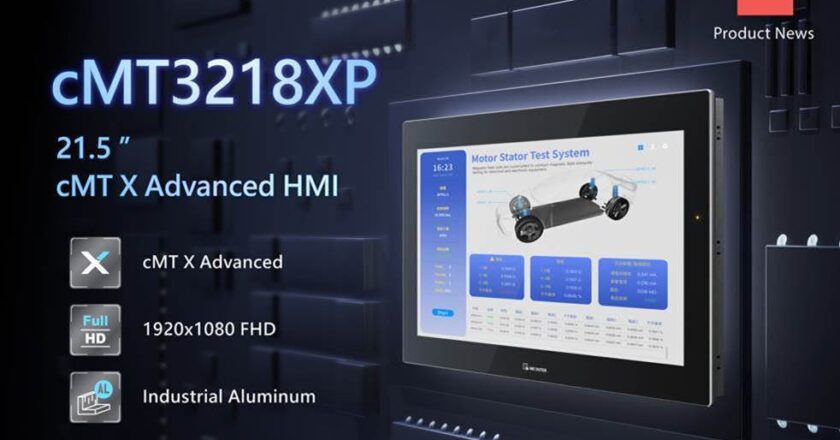 Weintek cMT3218XP 21,5" HMI aus der cMT X Advanced Serie mit Full-HD-Auflösung und Aluminiumgehäuse.